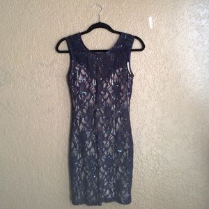 Navy blue sparkly dress. Only worn once.