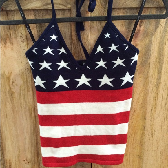 NWOT American Apparel American flag halter