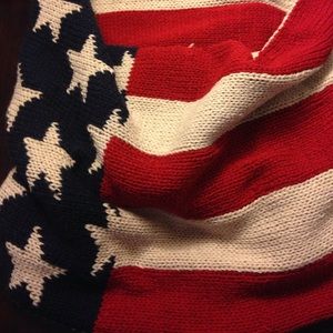 Chunky knit American flag infinity scarf