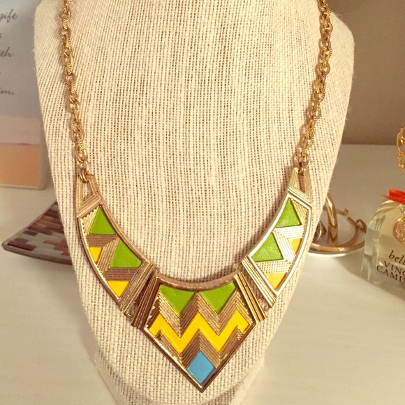 Chevron statement necklace