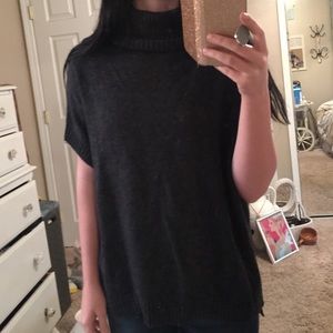 Turtleneck poncho sweater