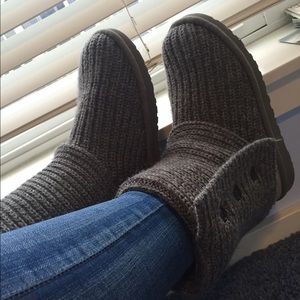 UGG Australia Knit Button Booties- Roll Up Or Down
