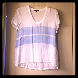 James Perse white and blue blouse