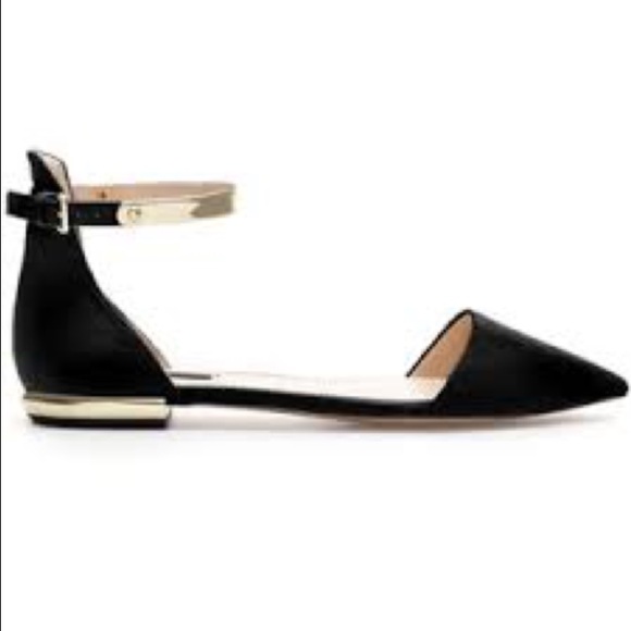 Zara Shoes - FLASH SALE Zara gold ankle strap d'orsay flat