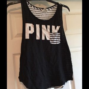 PINK black and white tank top