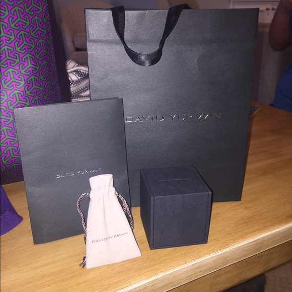 David Yurman box, bag, jewelry bag, card