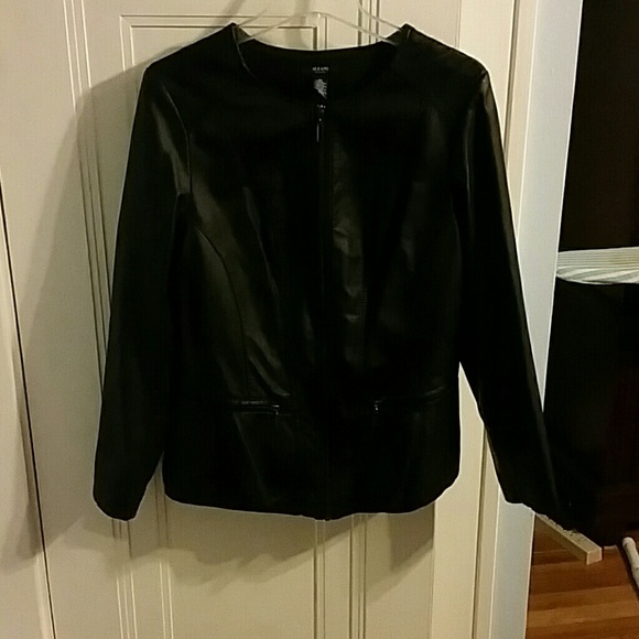 Alfani leather jacket with ruffle detail