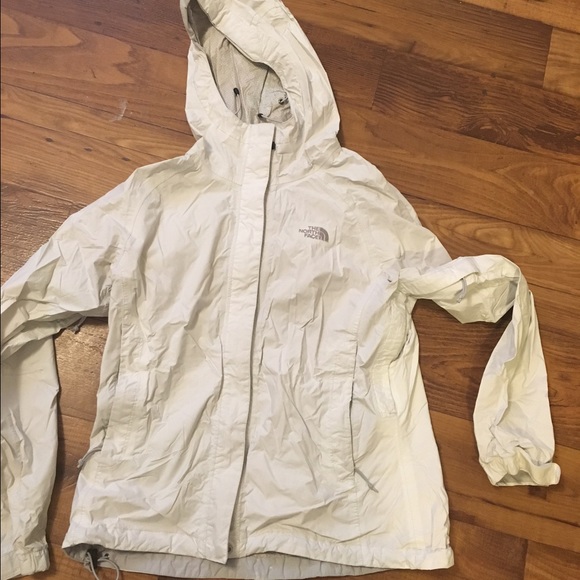White north face wind breaker