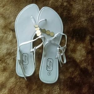 White sandals