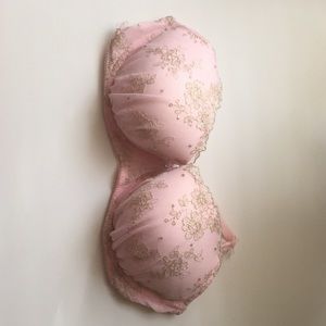 DREAM ANGELS LINED DEMI BRA 34C PINK/gold laced
