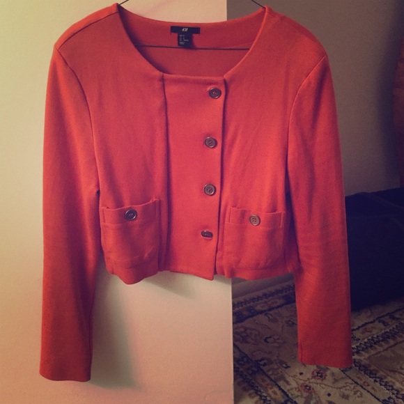 Orange H&M crop jacket - Picture 1 of 3
