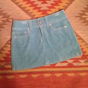 Blue Corduroy Mini Skirt