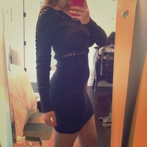 Sexy Black Sweater Dress