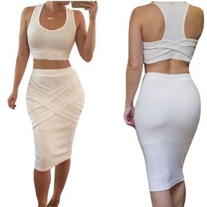 👗White two piece dress (top and bottom)👗