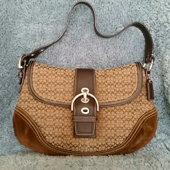 Coach Signature Handbag with silver hardware!