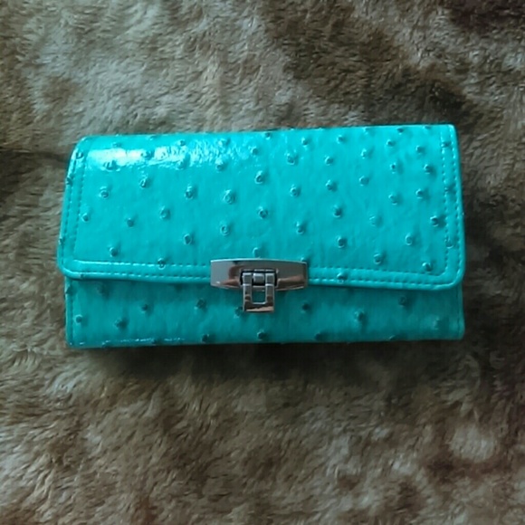 Alligator texture turquoise wallet.