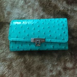 Alligator texture turquoise wallet.