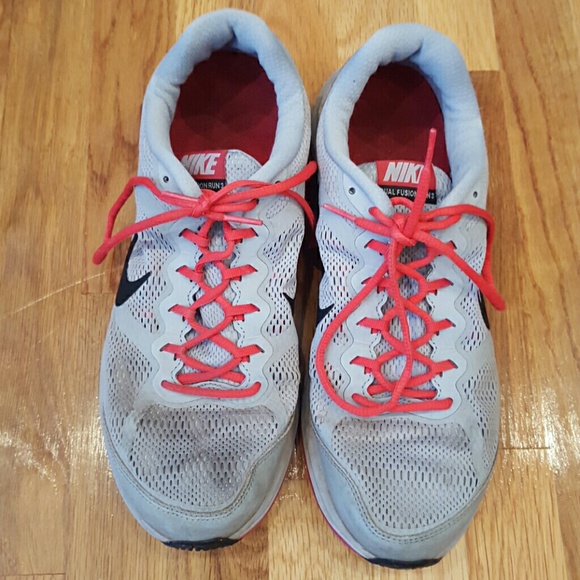 Gray & Red Nike Shoes