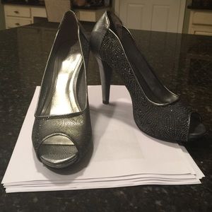Silver/grey high heels