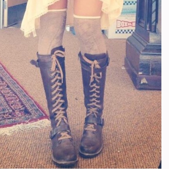 Frye Shoes - Frye Boots Jenna Cap Laced Up Knee Sz. 9.5 10 RARE