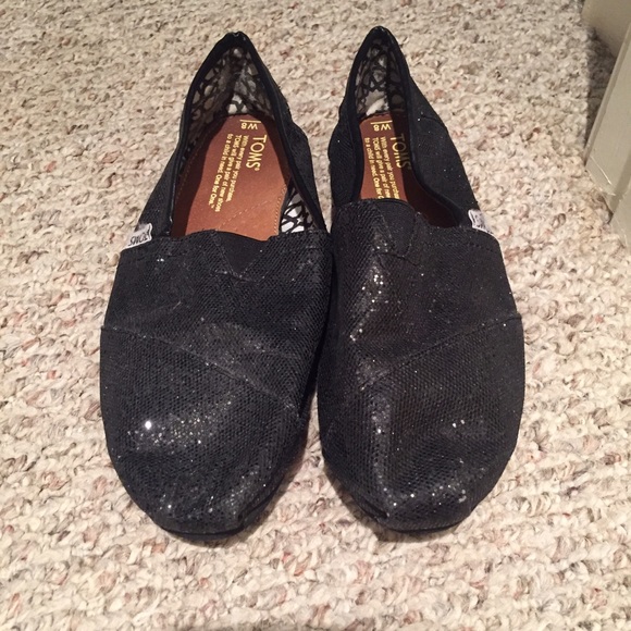 Black Glitter Toms