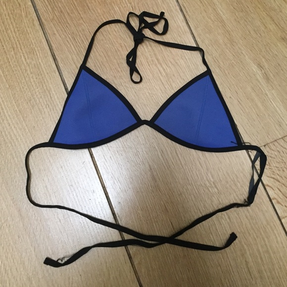 Authentic triangle bikini top blue