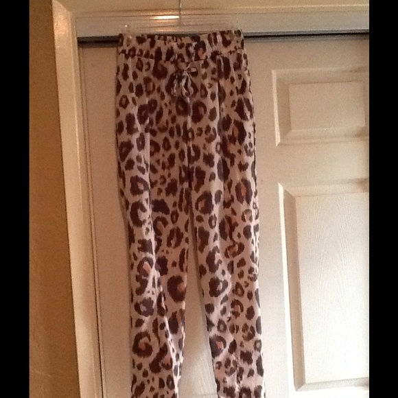 Pink leopard trouser pants