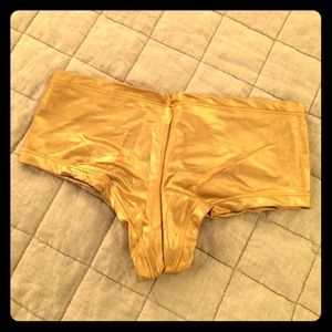 Gold Boyshort Swim Bottoms
