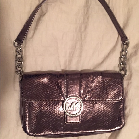 Michael Kors Gunmetal Snakeskin shoulder bag