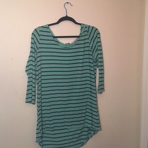 Striped high low shirt
