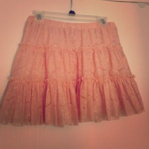 Mini tiered lace skirt