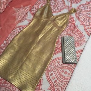 Gold Bandage Dress