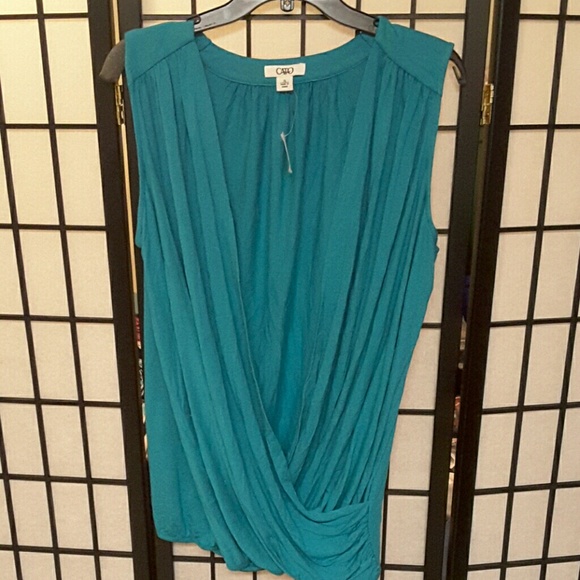 New teal crossover top