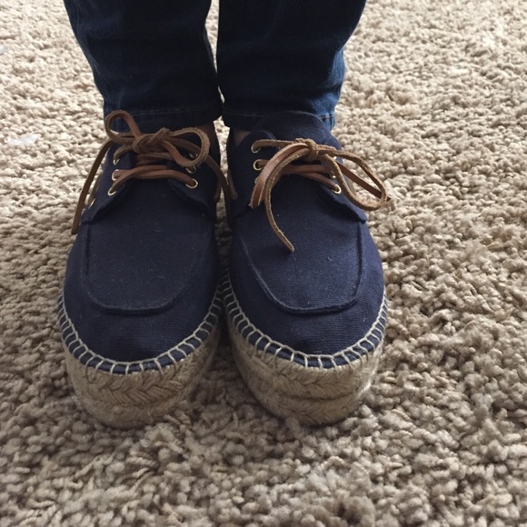 Navy blue canvas flats
