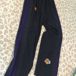 Limited edition rare lakers Adidas warm up pants