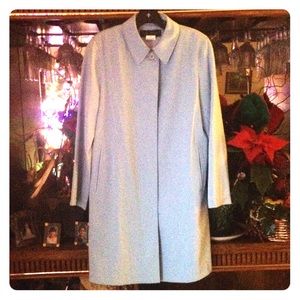 Light blue raincoat! Harve benard!