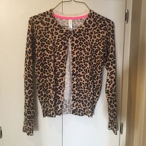 Girls size 10/12 (L) leopard print sweater