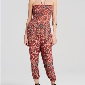 Free People/Cool mosaic print halter jumpsuit