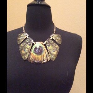 Peacock statement necklace one size