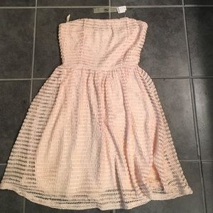 Strapless Pink/cream dress. Never worn.