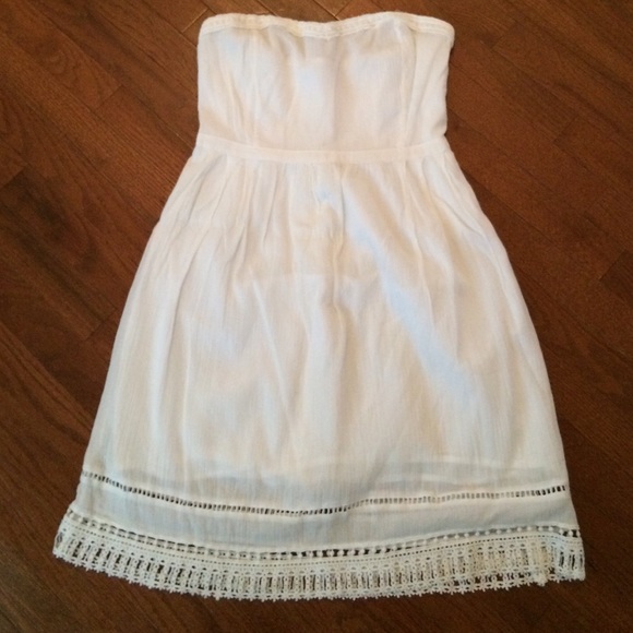 White strapless sun dress
