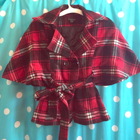 Red Plaid Batwing - Picture 1 of 4