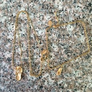 Cookie Lee gold flip flop necklace & bracelet