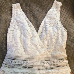 Cute white lace romper. Kendall & Kylie