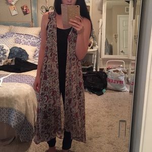 Cascading cardigan vest