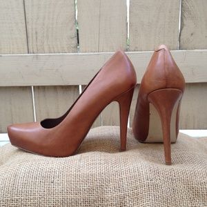 ALDO Camel Genuine Leather Heels 4"