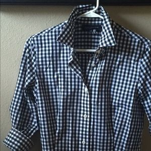 Jones New York gingham button down shirt