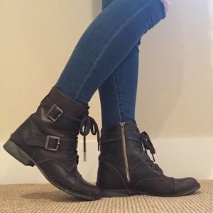 Dolce Vita leather lace-up combat boots