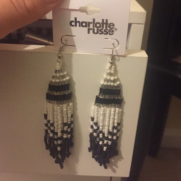 Black and white earrings