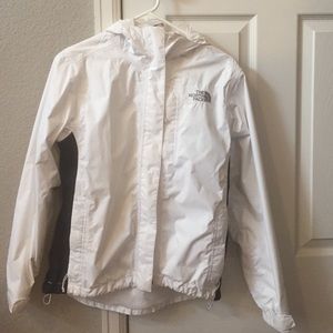 Women's White North Face Rain Coat Sz XS